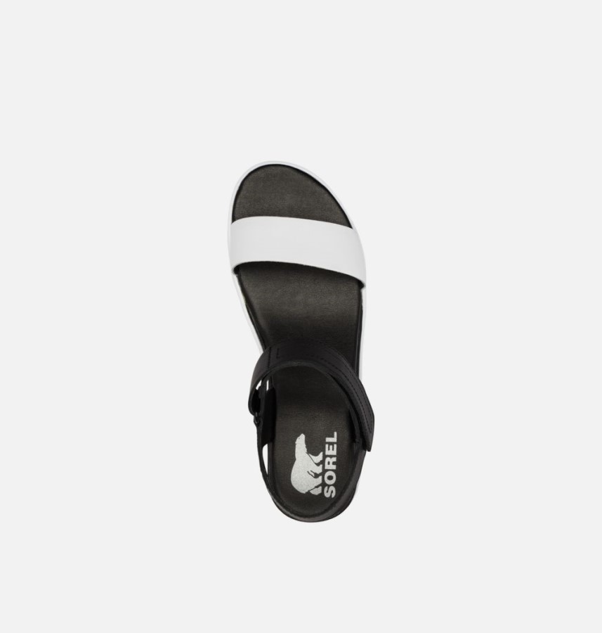 Sorel Australia Women's Cameron Flatform Wedge Sandal Black-White