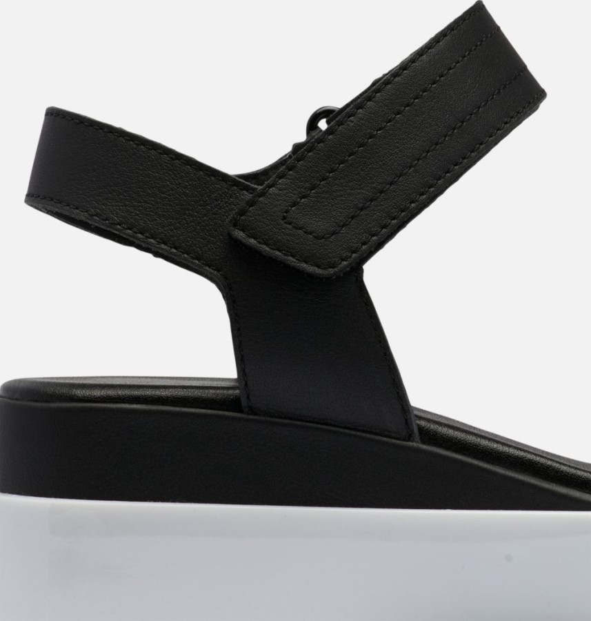 Sorel Australia Women's Cameron Flatform Wedge Sandal Black-White