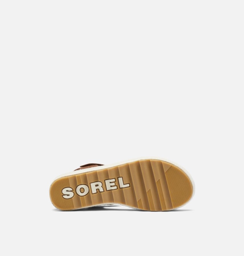 Sorel Australia Women's Cameron Flatform Wedge Sandal Velvet Tan-Chalk