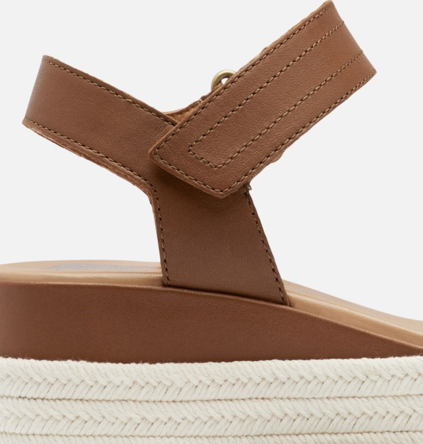 Sorel Australia Women's Cameron Flatform Wedge Sandal Velvet Tan-Chalk