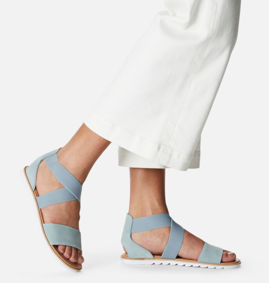 Sorel Australia Women's Ella Ii Flat Sandal Crushed Blue-Cinder Grey