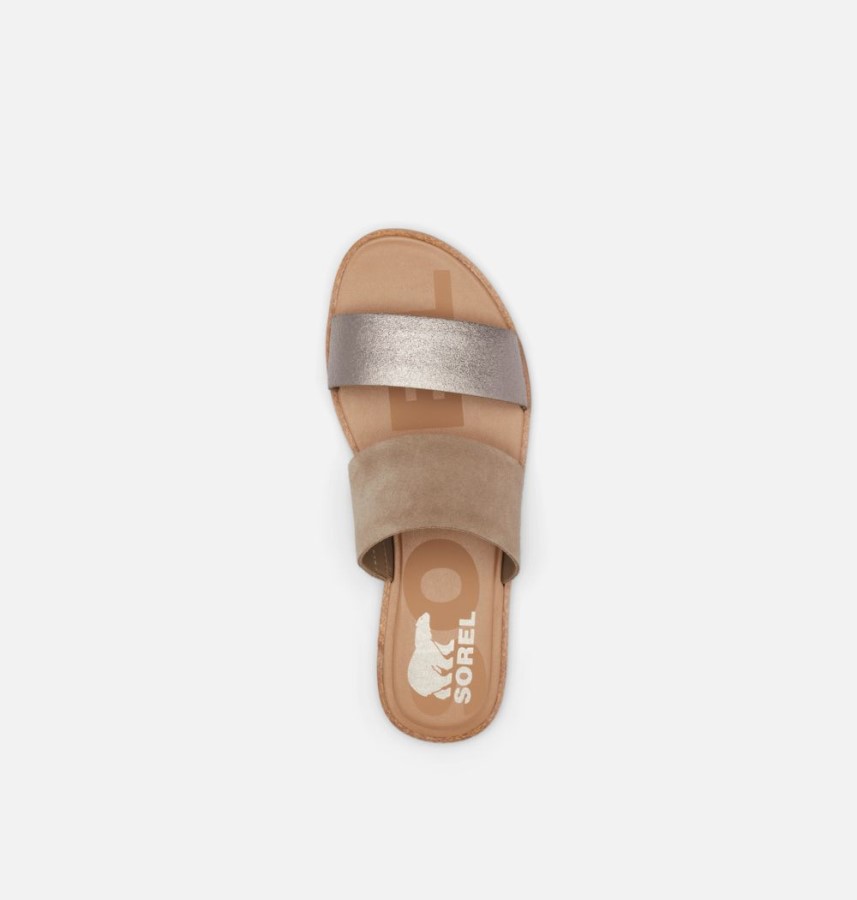 Sorel Australia Women's Ella Ii Slide Sandal Ash Brown-White