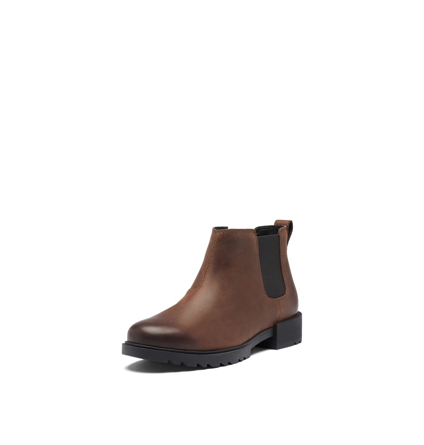 Sorel Australia Women's Emelie Ii Chelsea Boot Waterproof Leather Rain Boots Fallen Black
