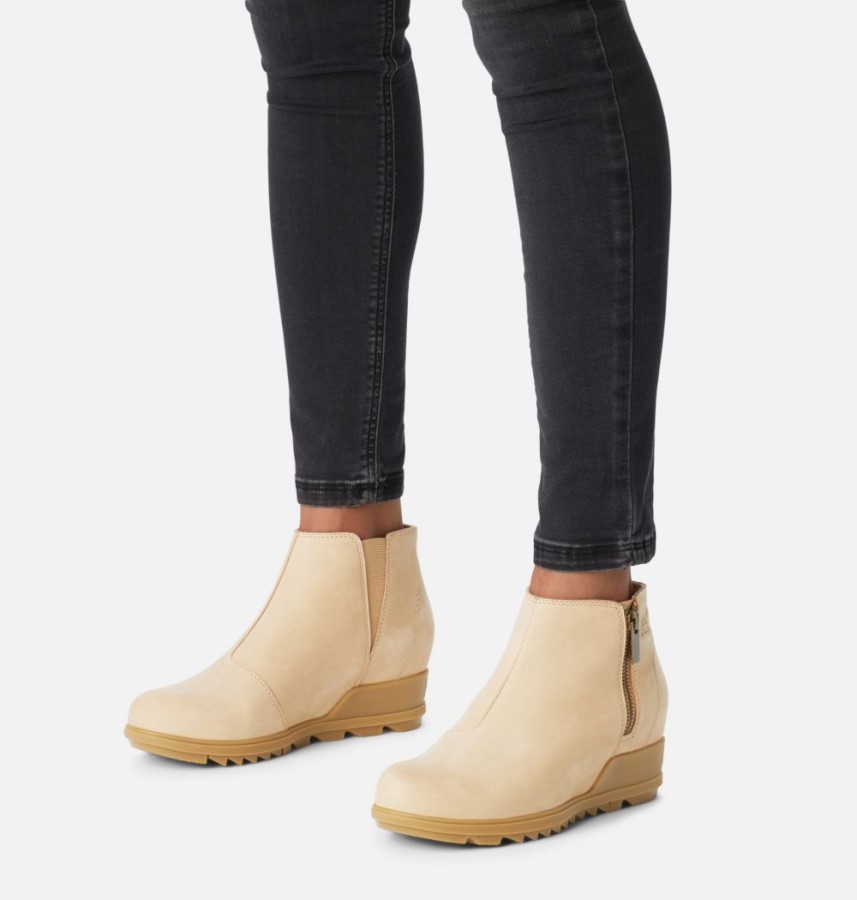Sorel Australia Women's Evie Zip Wedge Bootie Canoe-Laurel Leaf