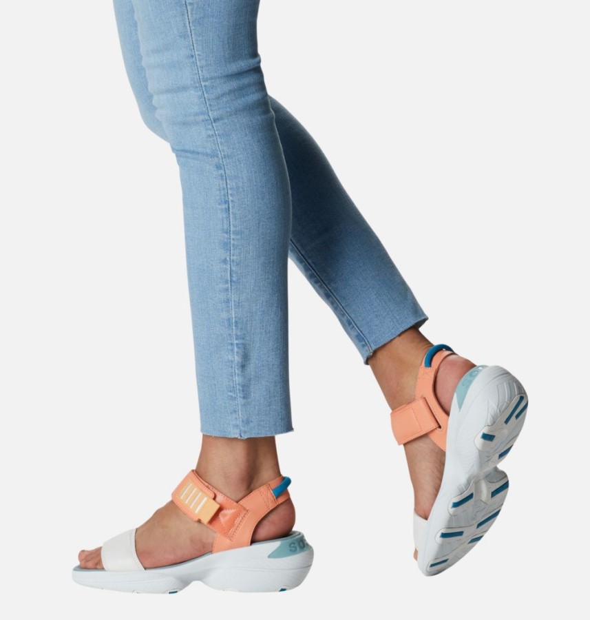 Sorel Australia Women's Explorer Blitz Stride Sandal Paradiso Peach-Sea Salt