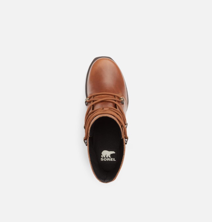 Sorel Australia Women's Joan Of Arctic Wedge Iii Lace Bootie Hazelnut Leather-Blackened Brown