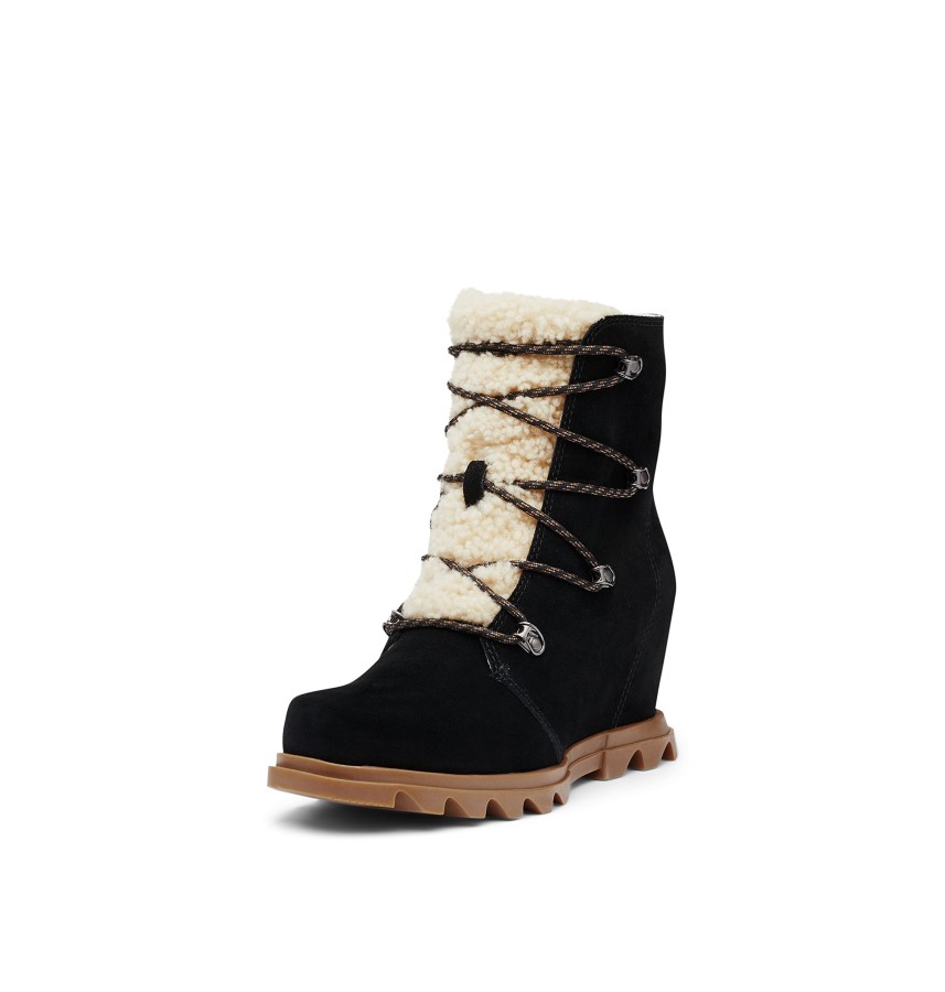 Sorel Australia Women's Joan Of Arctic Wedge Iii Lace Cozy Boot Black-Black