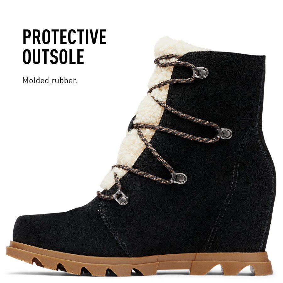 Sorel Australia Women's Joan Of Arctic Wedge Iii Lace Cozy Boot Black-Black