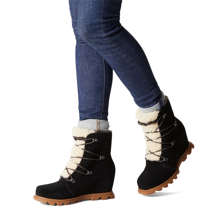 Sorel Australia Women's Joan Of Arctic Wedge Iii Lace Cozy Boot Black-Black