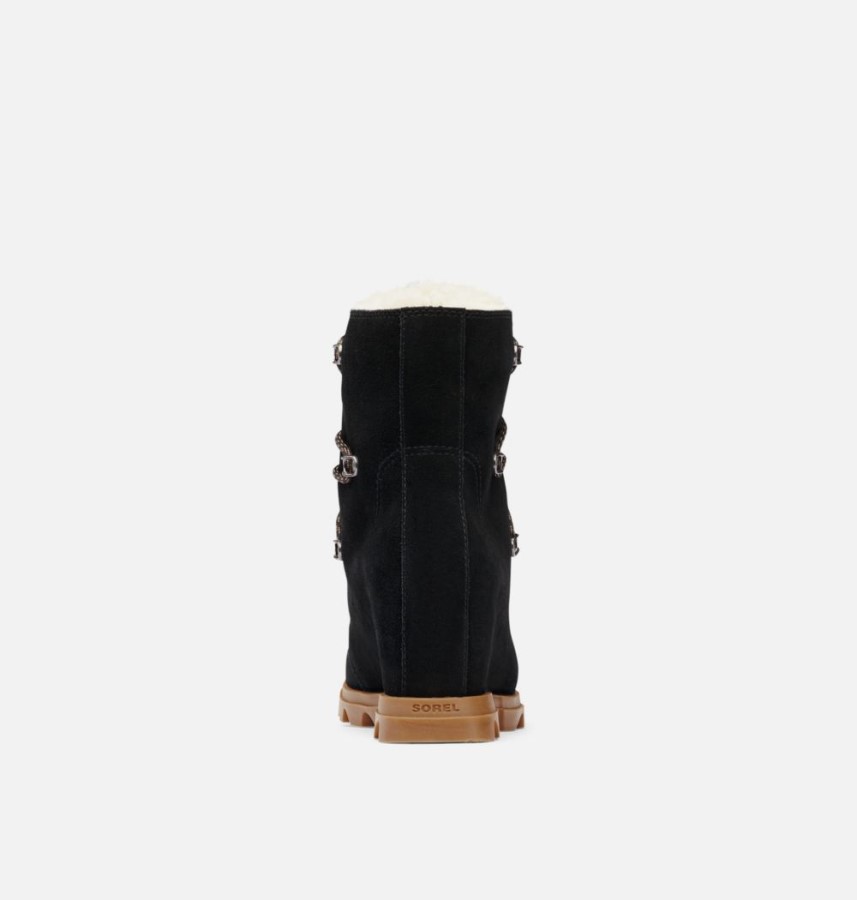 Sorel Australia Women's Joan Of Arctic Wedge Iii Lace Cozy Bootie Black-Sea Salt