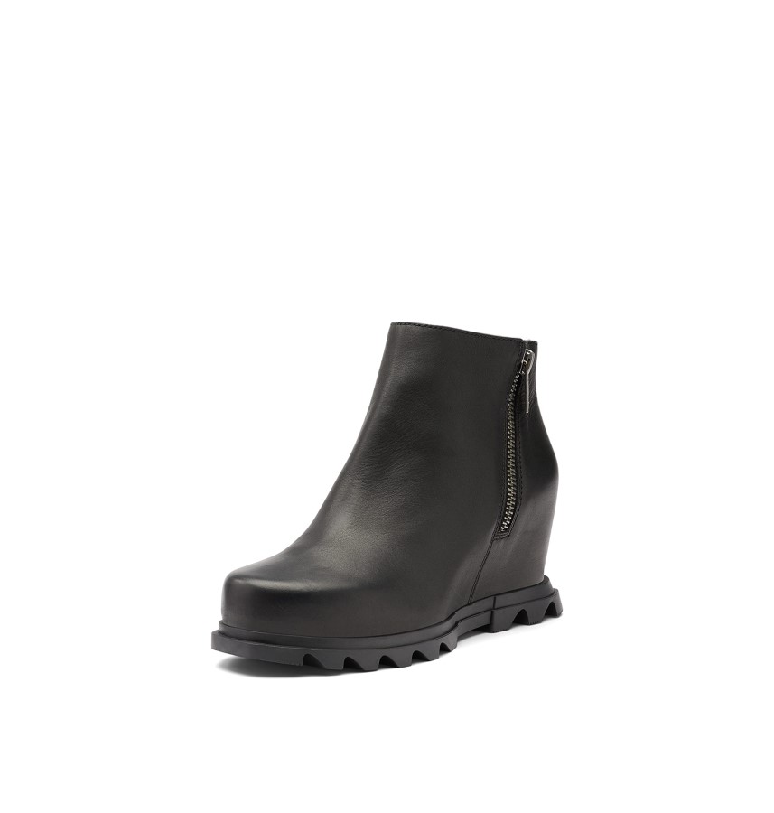 Sorel Australia Women's Joan Of Arctic Wedge Iii Zip Boot Waterproof Leather Wedge Boots Black Sea Salt
