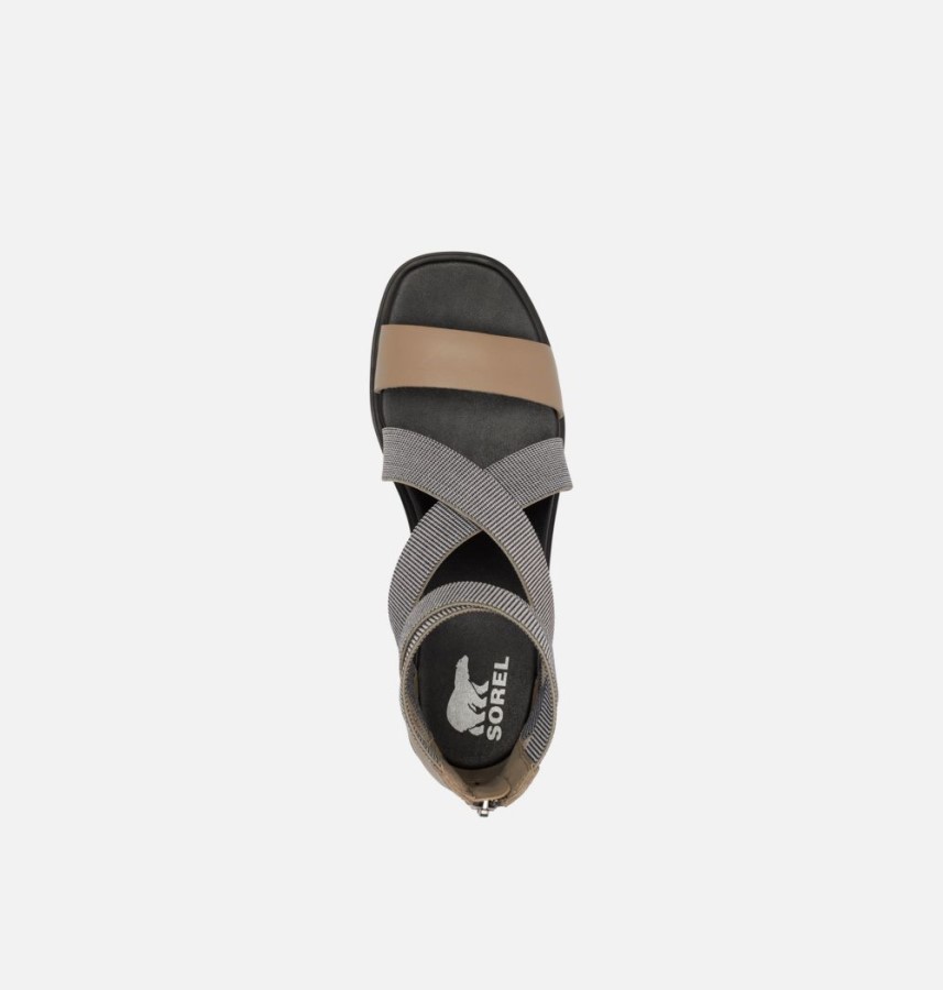 Sorel Australia Women's Joanie Iii Sport Strap Wedge Sandal Omega Taupe-White