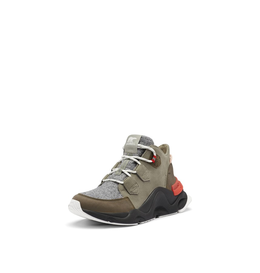 Sorel Australia Women's Kinetic Rngd Caribou Boot Waterproof Leather Winter Boots Grey Green Alpine Tundra
