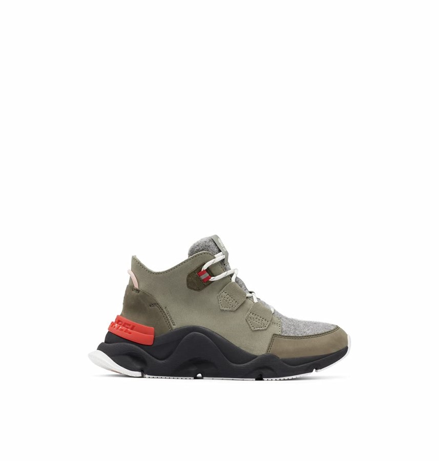 Sorel Australia Women's Kinetic Rngd Caribou Boot Waterproof Leather Winter Boots Grey Green Alpine Tundra