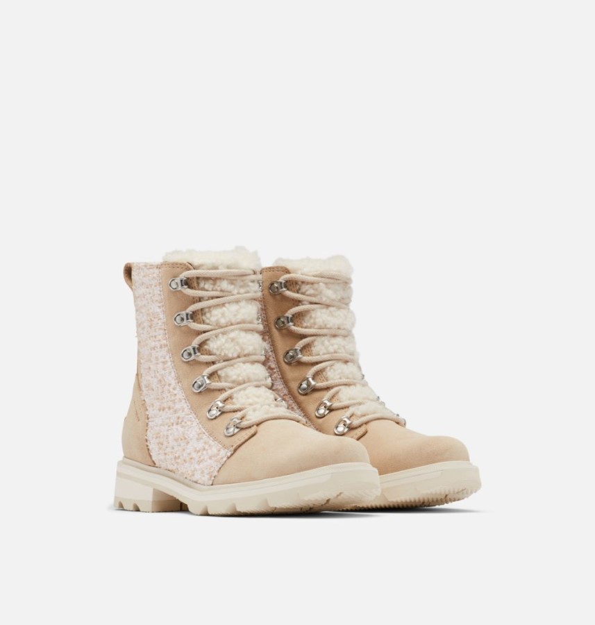 Sorel Australia Women's Lennox Lace Cozy Bootie Ancient Fossil-Chalk