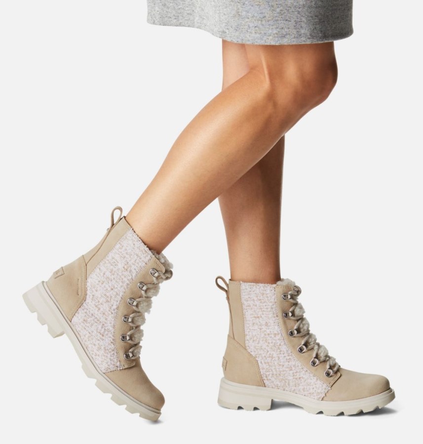 Sorel Australia Women's Lennox Lace Cozy Bootie Ancient Fossil-Chalk