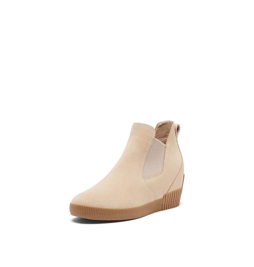 Sorel Australia Women's Out 'N About Slip-On Wedge Boots Natural Tan White