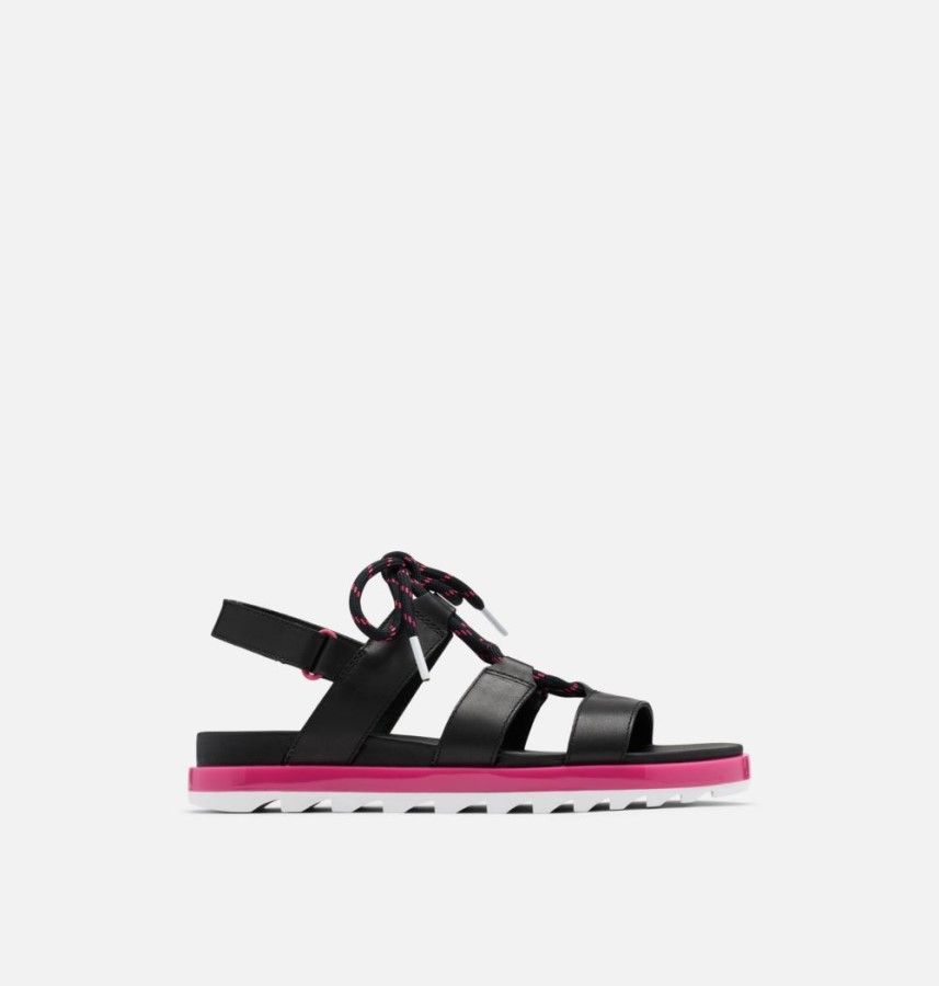 Sorel Australia Women's Roaming Lace Sandal Black-Punch Pink