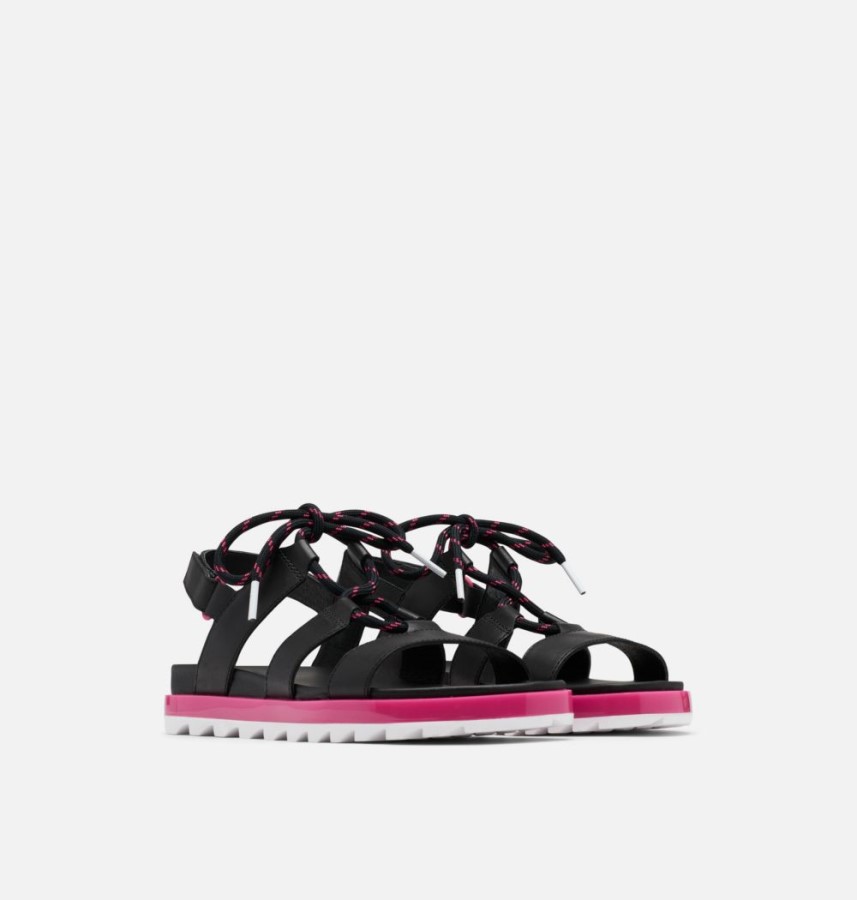 Sorel Australia Women's Roaming Lace Sandal Black-Punch Pink