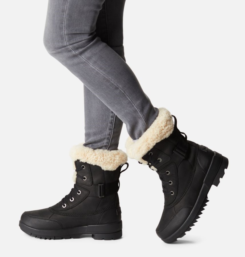 Sorel Australia Women's Torino Ii Parc Shearling Waterproof Winter Boot Black-Sea Salt