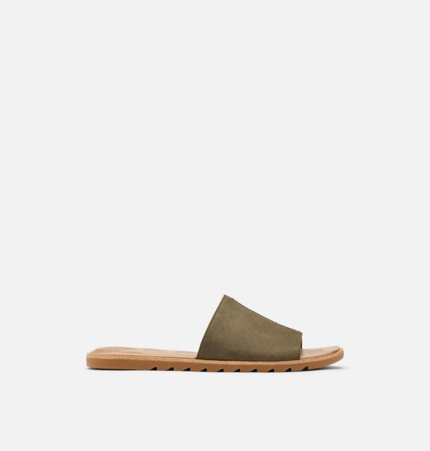 Sorel Australia Womens Ella Ii Block Slide Olive Green