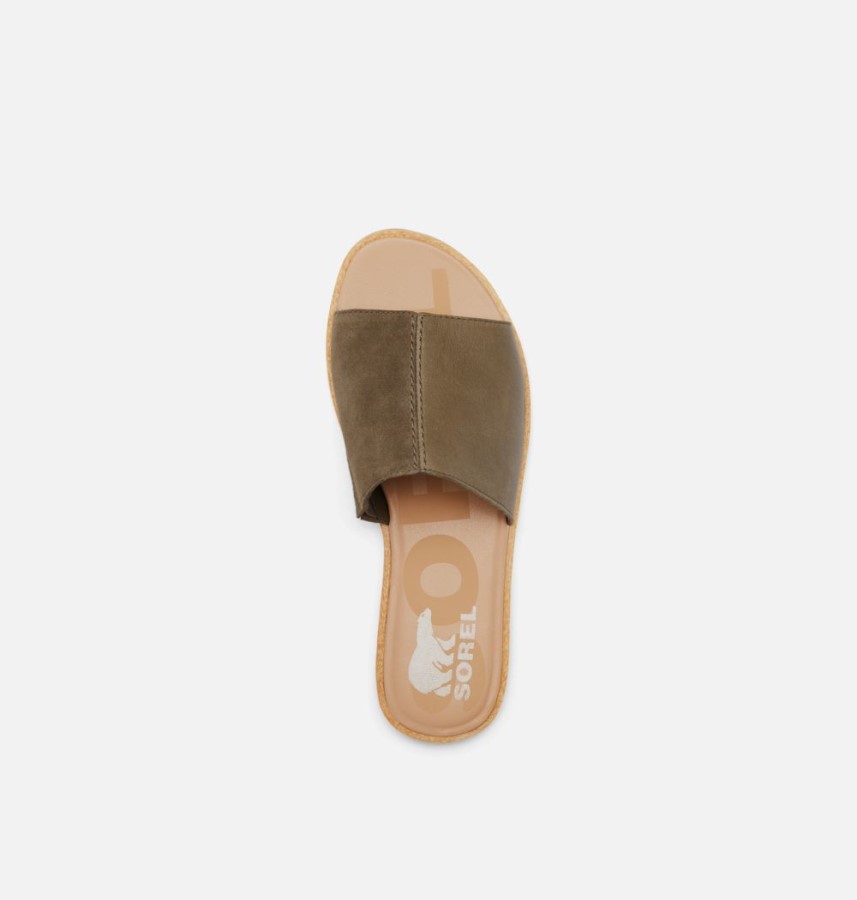Sorel Australia Womens Ella Ii Block Slide Olive Green