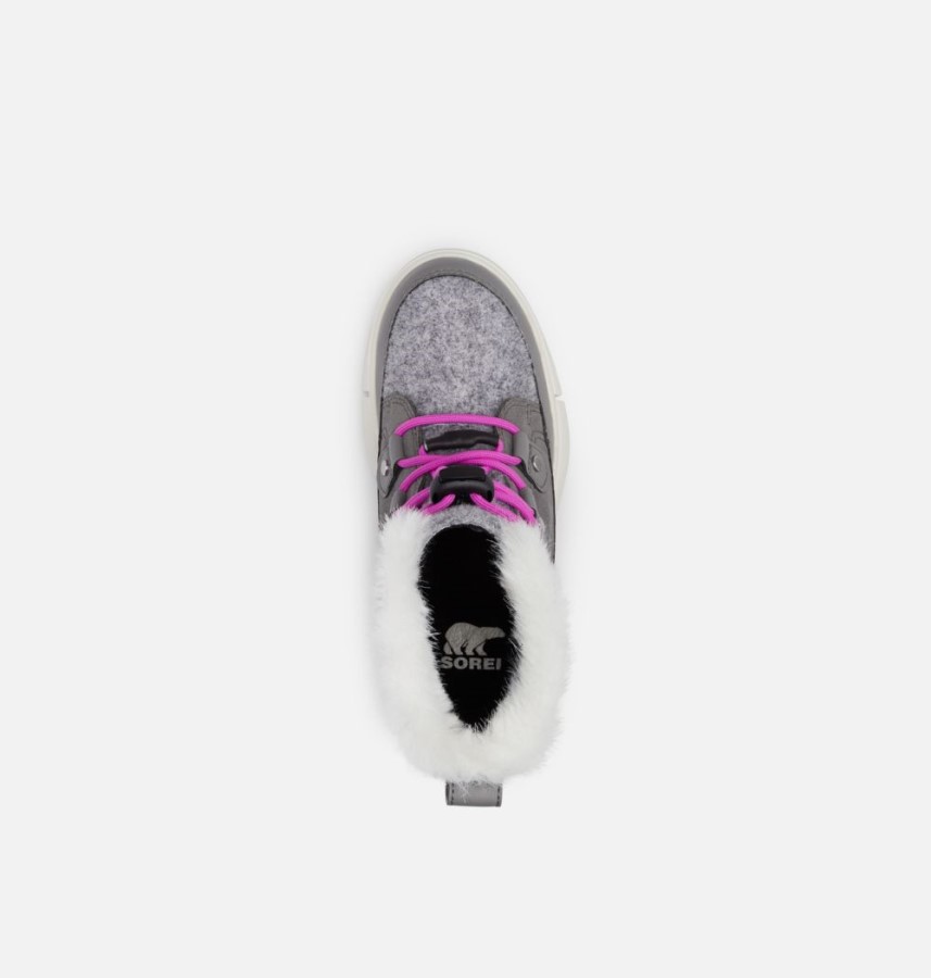 Sorel Australia Youth Explorer Lace Winter Boot Quarry-Bright Lavender