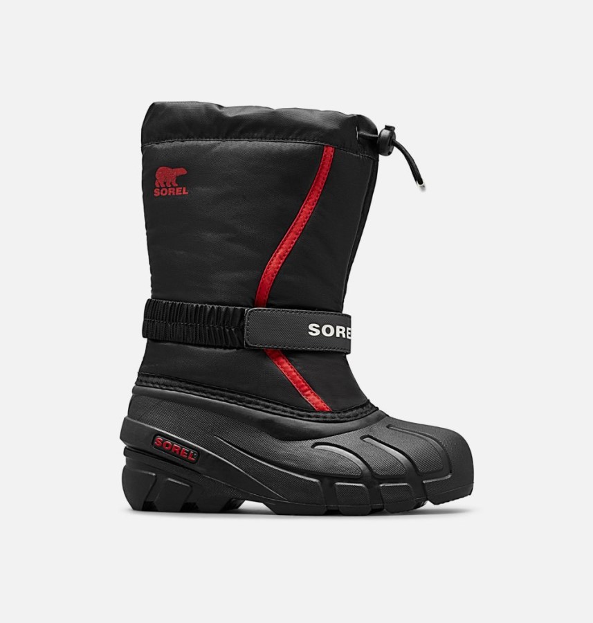 Sorel Australia Youth Flurry Boot Black-Bright Red