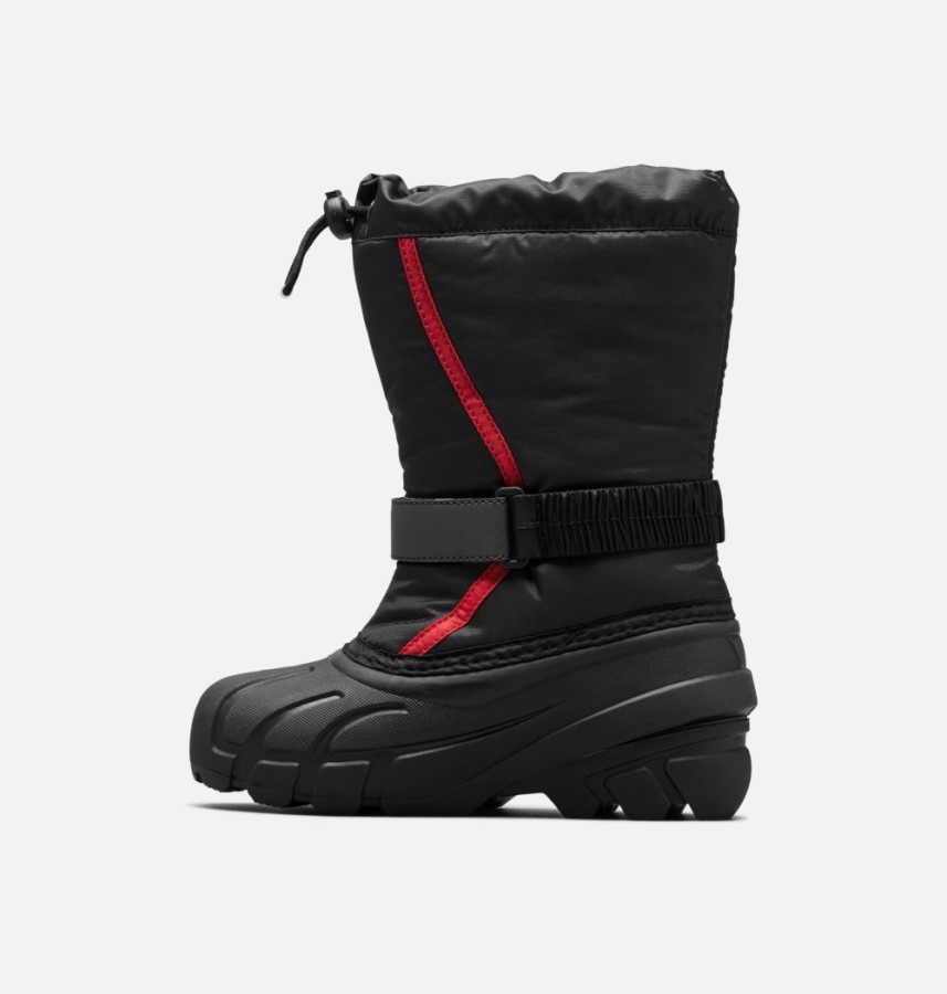 Sorel Australia Youth Flurry Boot Black-Bright Red