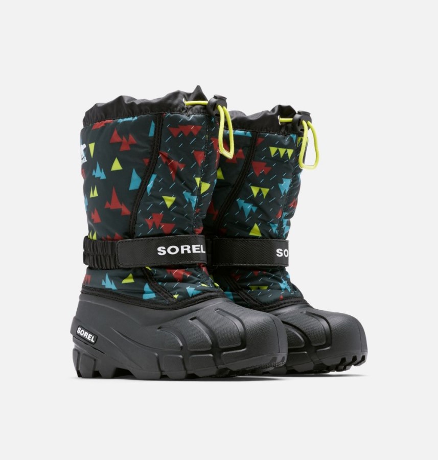 Sorel Australia Youth Flurry Print Boot Black-Black