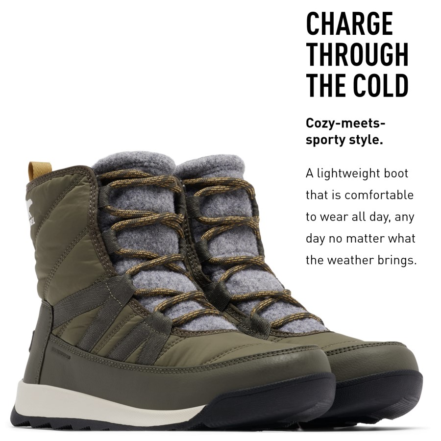 Stone Green Black Sorel Australia Women's Whitney Ii Short Lace Wp Snow Boot