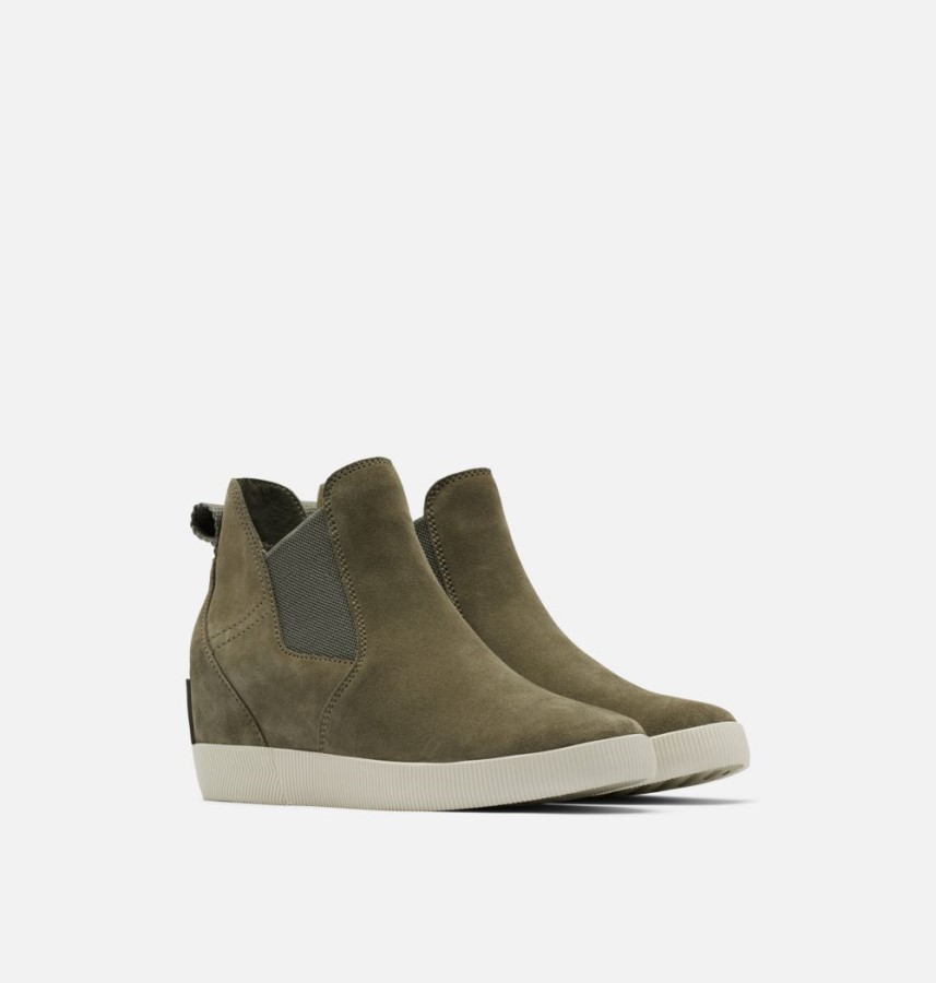 Stone Green-Laurel Leaf Sorel Australia Women's Out N About Slip-On Wedge Bootie