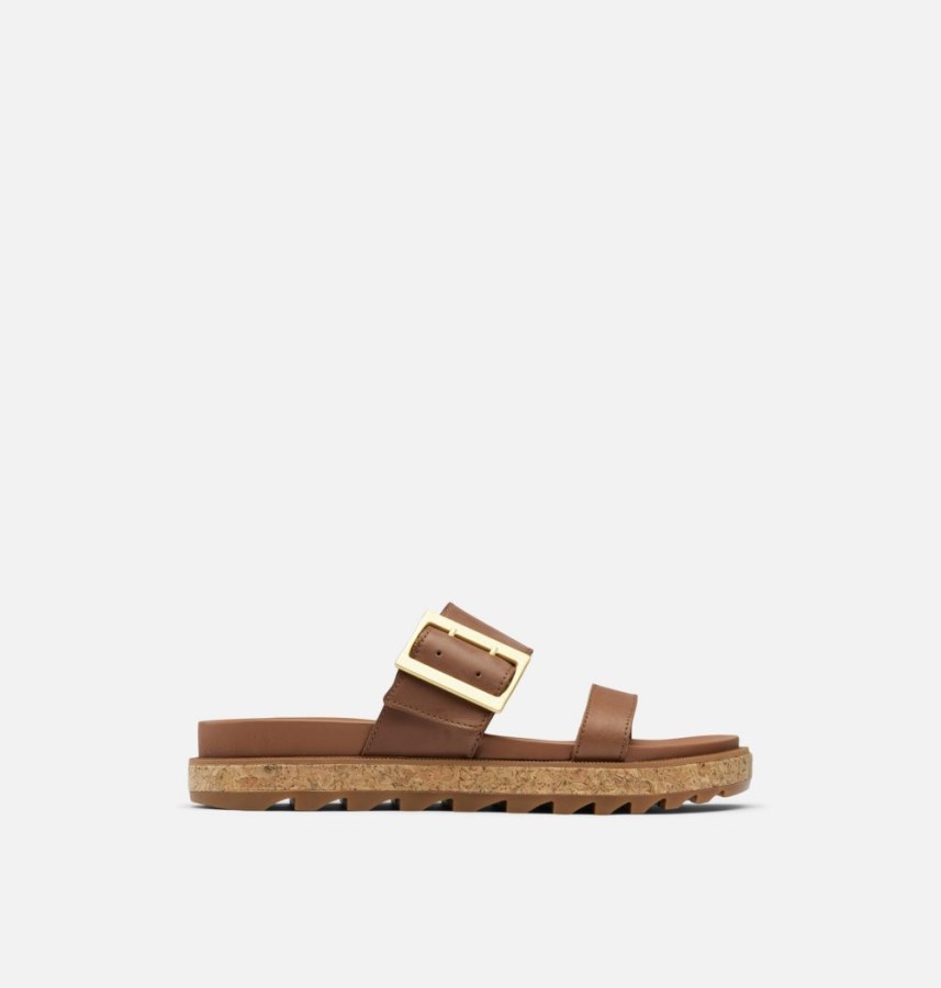 Velvet Tan-Gum 2 Sorel Australia Women's Roaming Buckle Slide Sandal