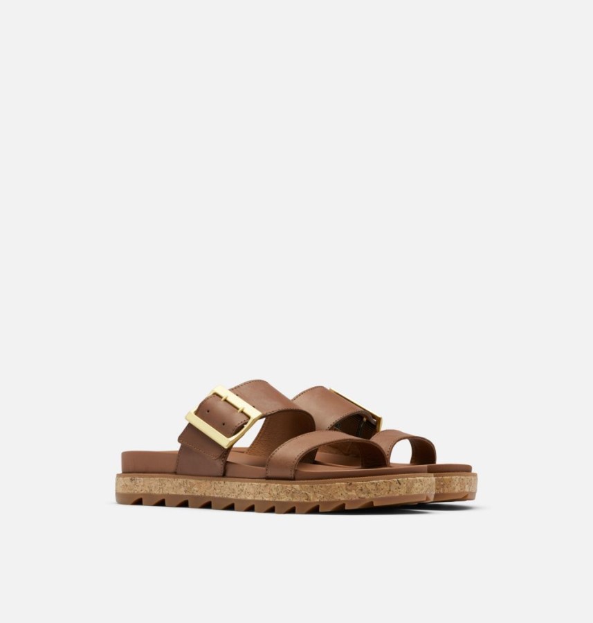 Velvet Tan-Gum 2 Sorel Australia Women's Roaming Buckle Slide Sandal
