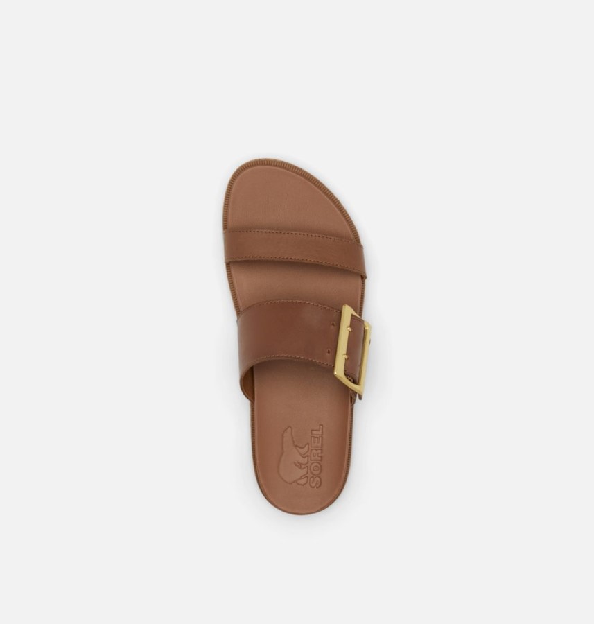 Velvet Tan-Gum 2 Sorel Australia Women's Roaming Buckle Slide Sandal