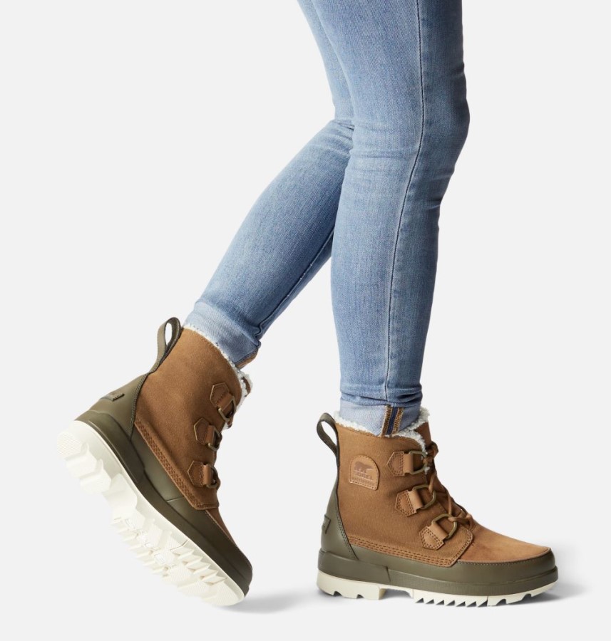 Velvet Tan-Olive Green Sorel Australia Women's Torino Ii Parc Shearling Waterproof Winter Bootie