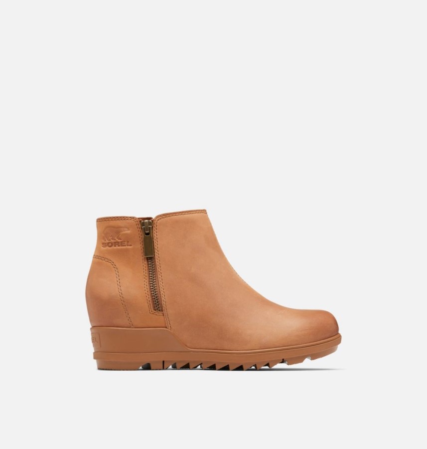 Velvet Tan-Sea Salt Women's Evie Zip Wedge Bootie Sorel Australia