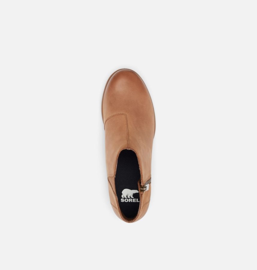 Velvet Tan-Sea Salt Women's Evie Zip Wedge Bootie Sorel Australia
