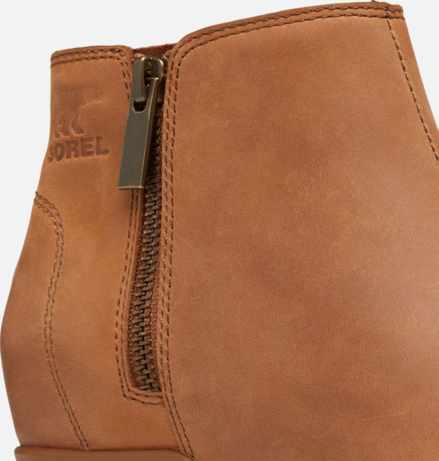 Velvet Tan-Sea Salt Women's Evie Zip Wedge Bootie Sorel Australia
