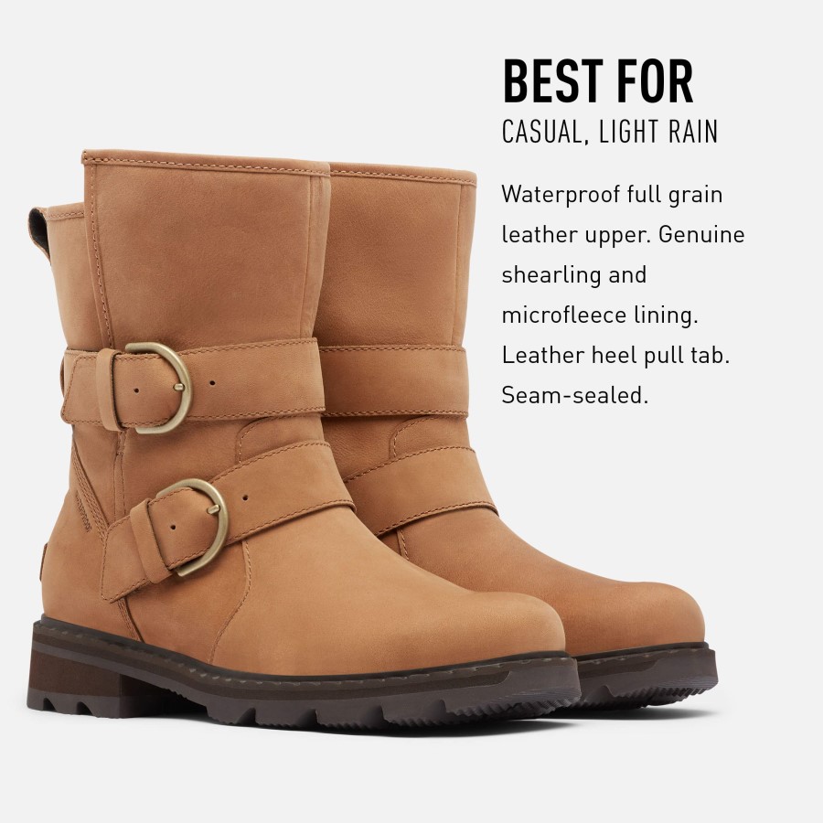 Velvet Tan Women's Lennox Moto Cozy Boot Rain Waterproof Sorel Australia