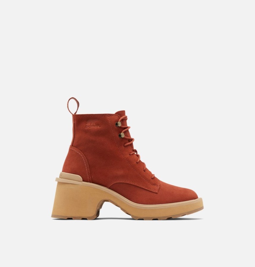 Warp Red-Tawny Buff Women's Hi-Line Heel Lace Boot Sorel Australia