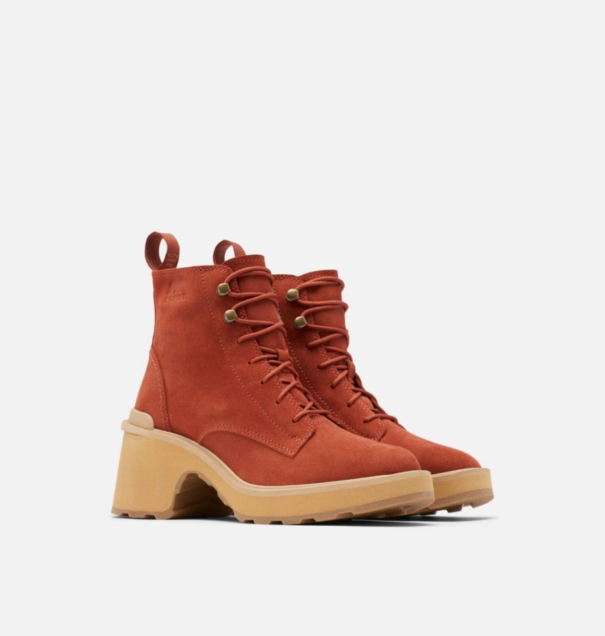 Warp Red-Tawny Buff Women's Hi-Line Heel Lace Boot Sorel Australia