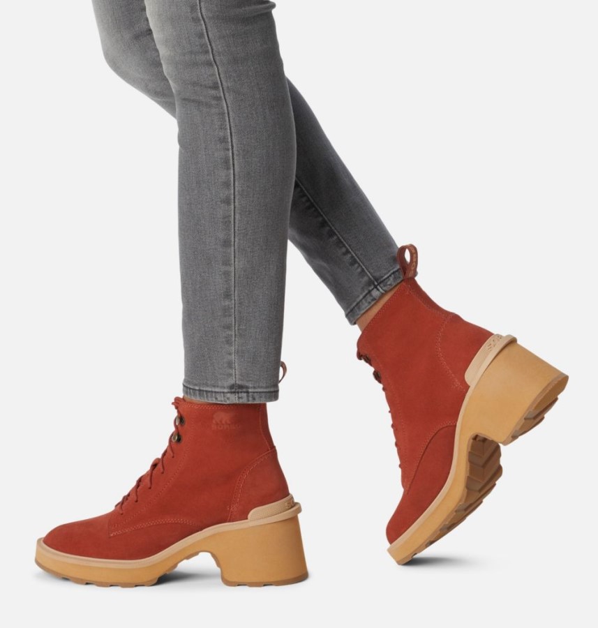 Warp Red-Tawny Buff Women's Hi-Line Heel Lace Boot Sorel Australia