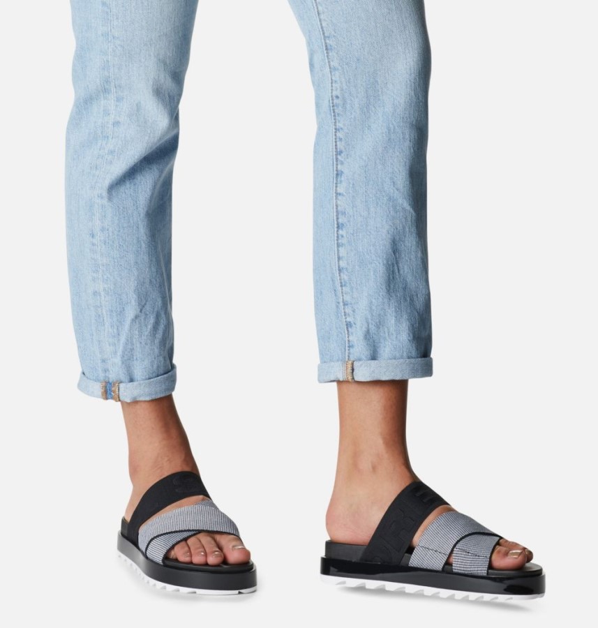 White-Black Women's Roaming Sport Slide Sandal Sorel Australia