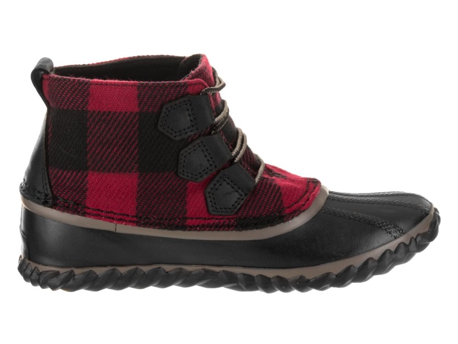 Women's Out N About Leather Ankle Boots Mud Black Sorel Australia