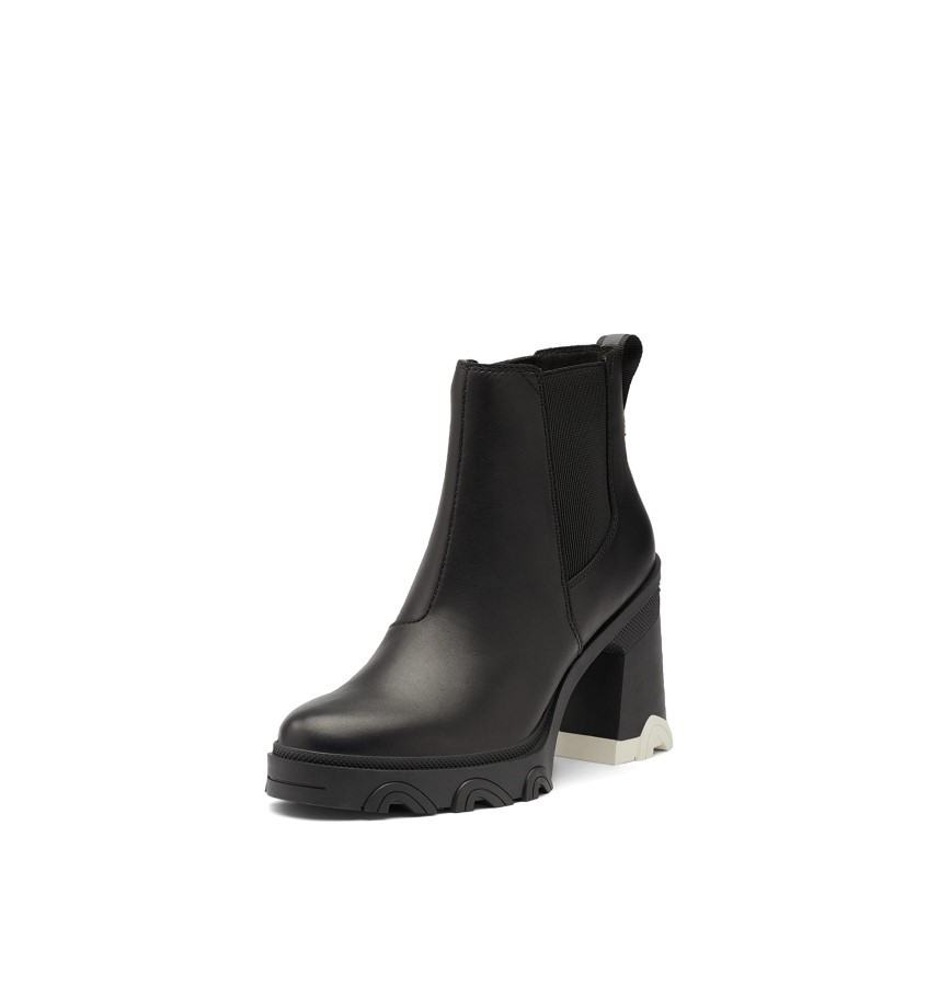 Women's Brex Heel Chelsea Waterproof Leather Rain Boot Black Sorel Australia