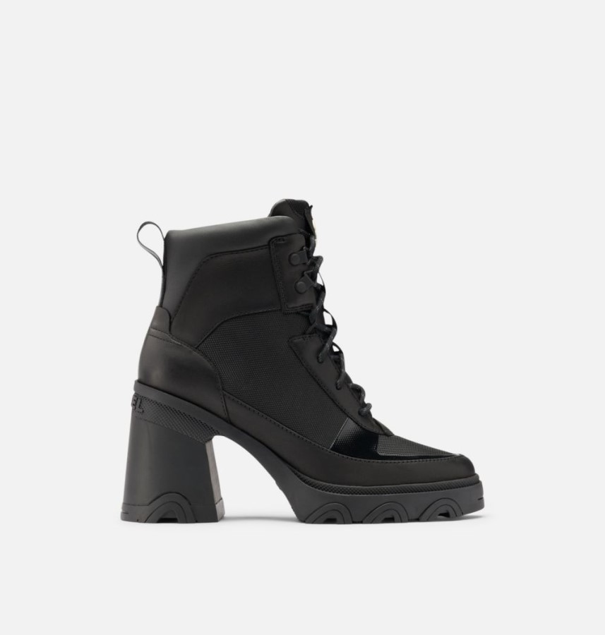 Women's Brex Heel Lace Bootie Sorel Australia Black-Black