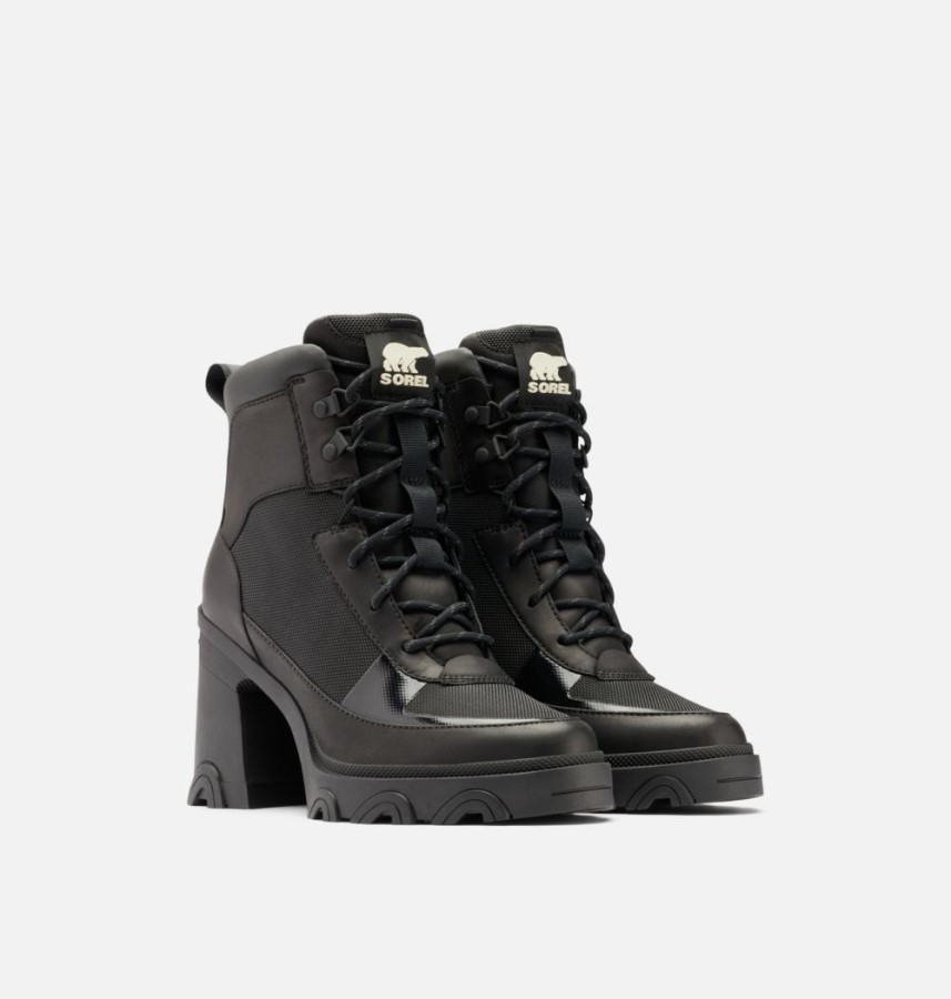 Women's Brex Heel Lace Bootie Sorel Australia Black-Black