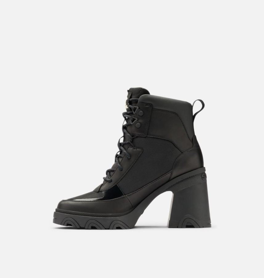 Women's Brex Heel Lace Bootie Sorel Australia Black-Black
