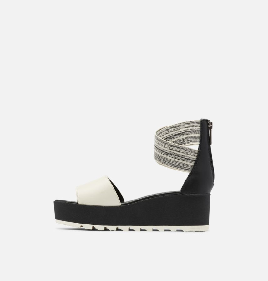 Women's Cameron Flatform Ankle Strap Wedge Sandal Black-Gore Sorel Australia